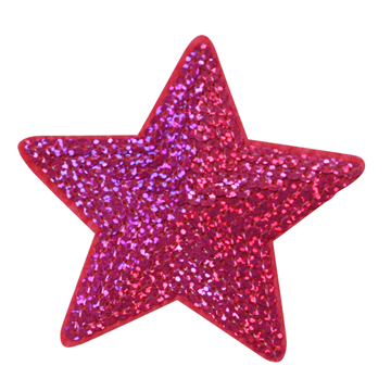 Strygemaerker stjerne pink palliet strykemerke